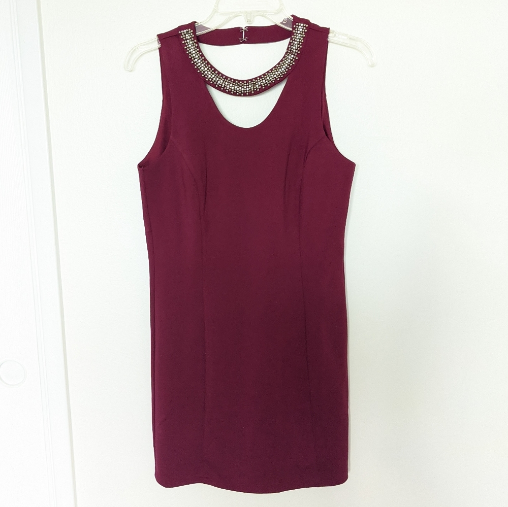 Forever 21 Beaded Neckline Chest Cutout Dress